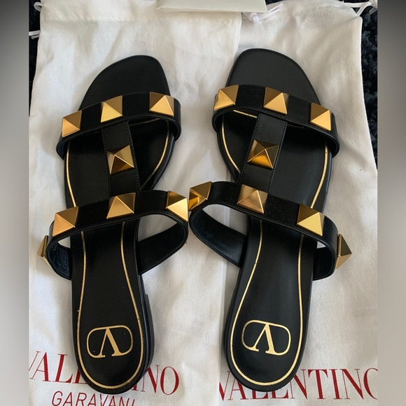 Valentino Garavani Shoes - Valentino roman rockstud slide sandals